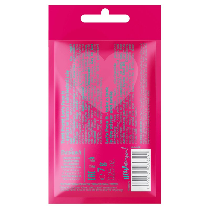 Tutti Frutti Let's Face It Mattifying Mask with Niacinamide 1% + Hydro Shot B5 7g