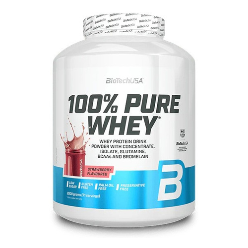 BioTechUSA 100% Pure Whey Białko Serwatkowe w Proszku Truskawka 2000g