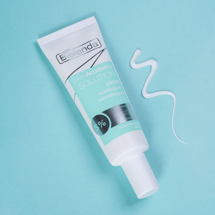 Bielenda Skin Academy Solution Nawilżająco - Normalizujący Krem 5% Niacynamid z Kwasem Salicylowym i Trehalozą dla Skóry Tłustej i Mieszanej na Dzień i na Noc 50ml