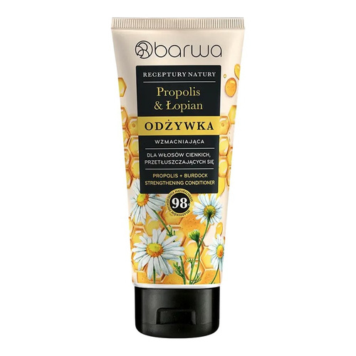 Barwa Receptury Natury Wzmacniająca Odżywka Propolis Łopian dla Włosów Cienki i Przetłuszczających Się 200ml