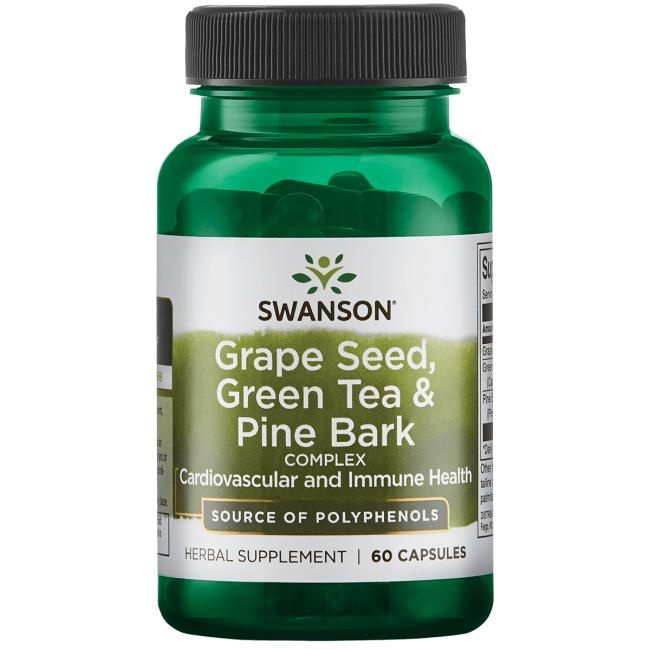 Swanson Grape Seed Green Tea & Pine Bark Complex 60 Capsules