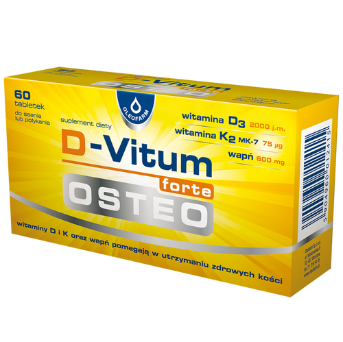Oleofarm D-Vitum Forte Osteo Helps Maintain Healthy Bones 60 Tablets Best Before 31.12.26
