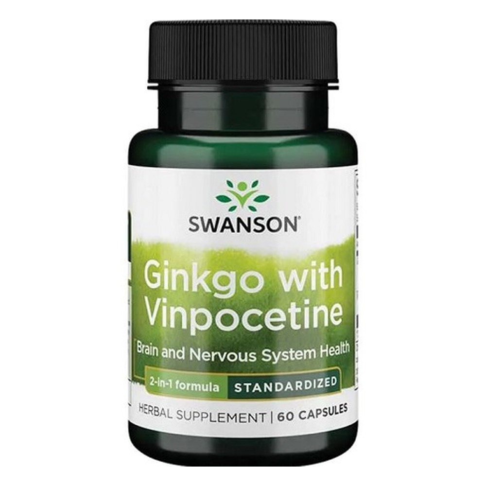 Swanson Ginkgo with Vinpocetine Standardized 60 Kapsułek