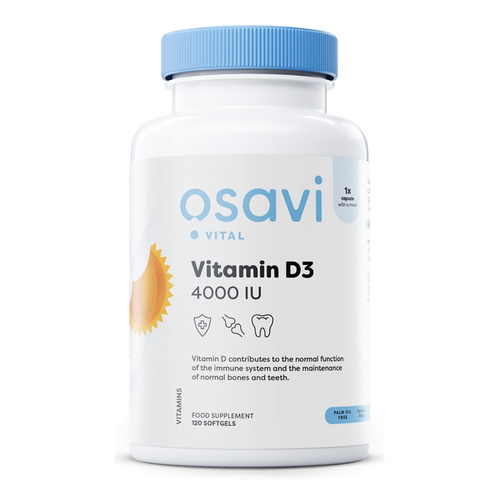 Osavi Vitamin D3 4000 IU for Immunity and Healthy Bones 120 Softgels