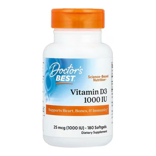 Doctor's Best Vitamin D3, 1000 IU Softgels 180 softgels