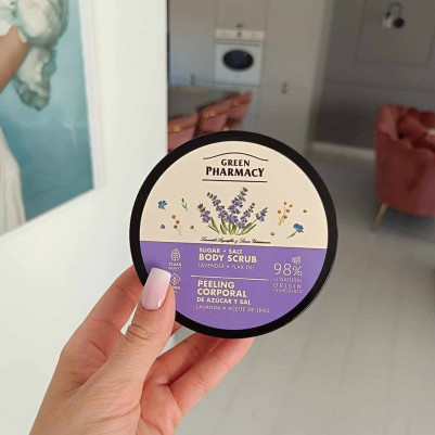 Green Pharmacy Peeling Cukrowo-Solny do Ciała Lawenda i Olej Lniany 200ml