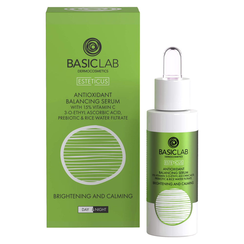 BasicLab Antioxidant Balancing Serum with Vitamin C 15% Brightening and Calming for Day and Night 30ml