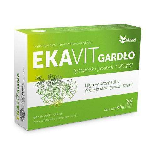 EkaMedica Ekavit Throat with Thyme and Coltsfoot for Throat and Larynx Irritations 24 Lozenges