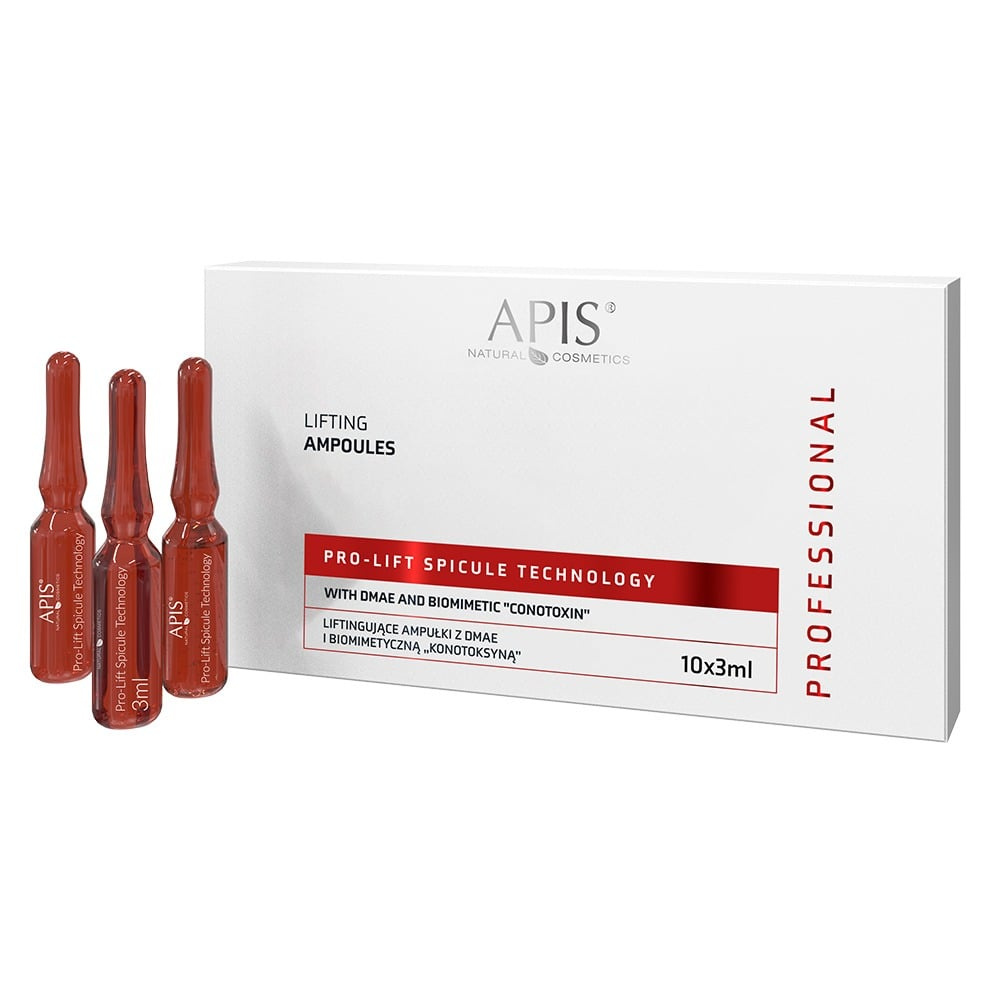 Apis Professional Pro-Lift Spicule Technology Lifting Ampoules with DMAE and Conotoxin 10x3ml