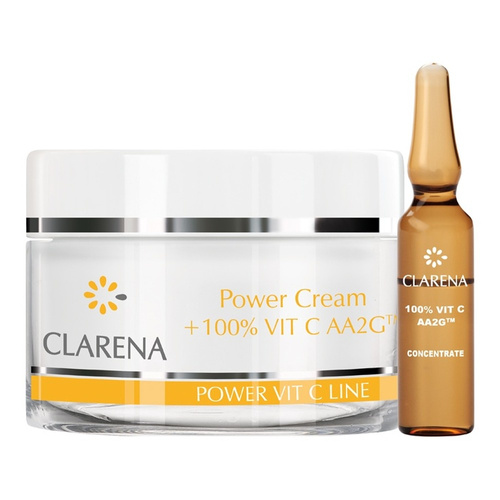 Clarena Power Pure Vit. C Line Innovative Cream with 100% Active Vitamin C 50ml + 100% Vitamin C 1.5ml