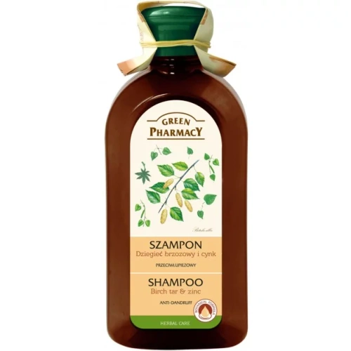 Green Pharmacy Szampon Przeciwłupieżowy Dziegieć Brzozowy Cynk 350ml