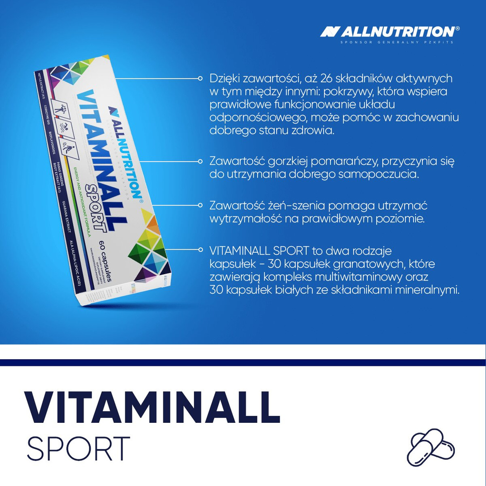 Allnutrition Vitaminall Sport Formuła Antyoksydacyjna 60 Kapsułek