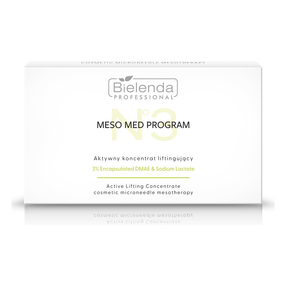 Bielenda Professional Meso Med Program Active Lifting Concentrates with 3% DMAE & Sodium Lactate for Microneedling Mezotherapy 10 x 3ml