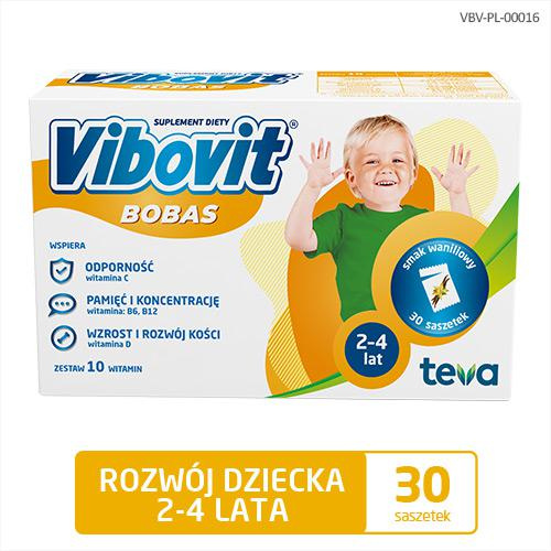 Vibovit Bobas Waniliowy dla Dzieci 2-4 Lat 30 Saszetek