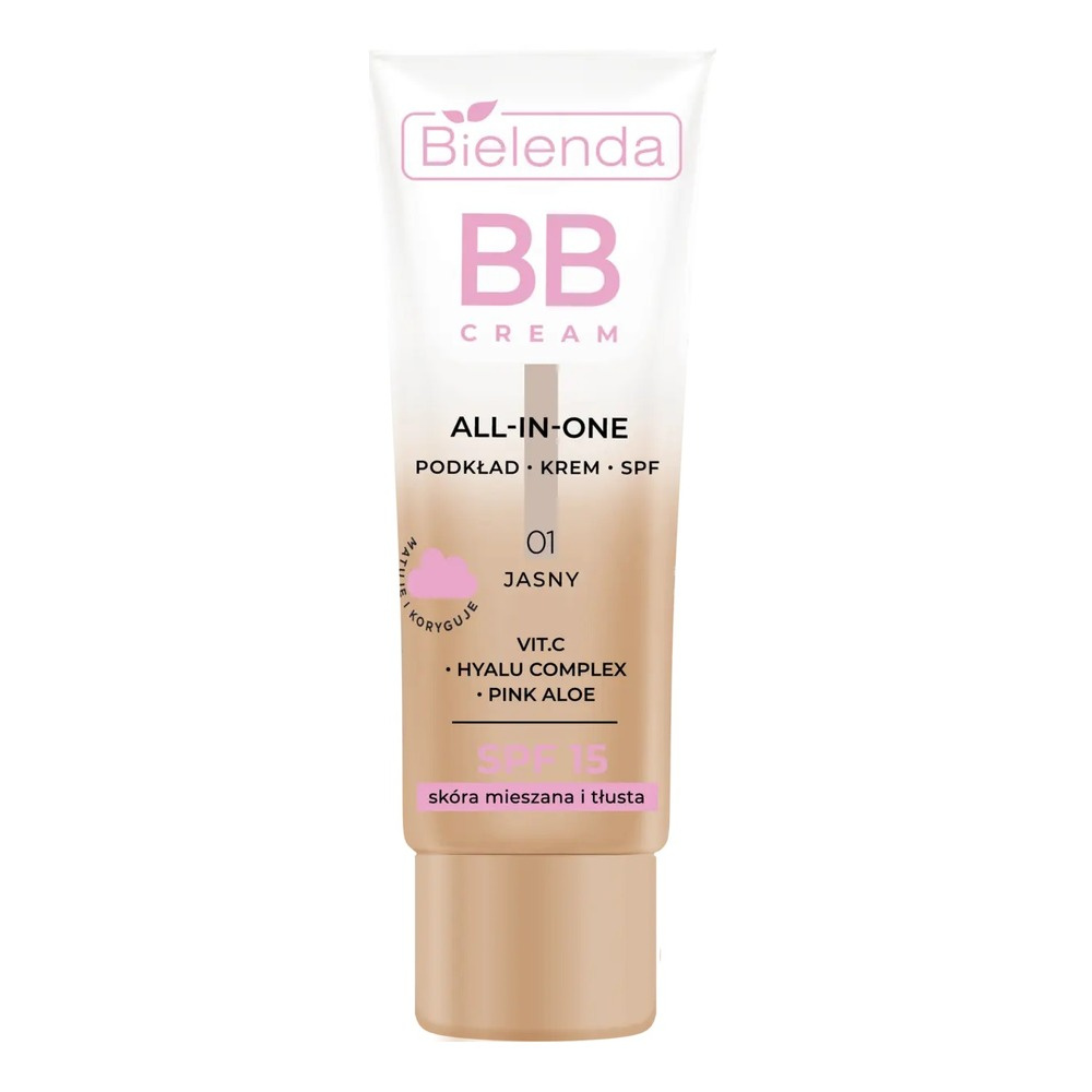 Bielenda All In One BB Krem dla Skóry Mieszanej i Tłustej Nr 01 Jasny SPF15 30g