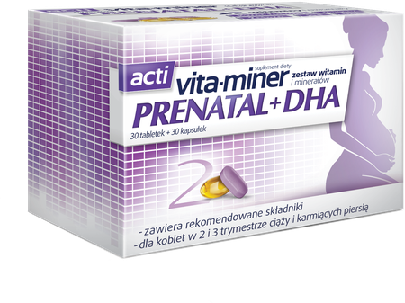 Acti Vita Miner Prenatal DHA Set of Minerals and Vitamins for Pregnant Women 30 Tablets.+30 Capsules Best Before 30.06.26