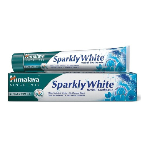 Himalaya Sparkly White Wybielająca Pasta do Zębów o Zaawansowanej Ziołowej Formule z Enzymami Papayi i Ananasa 75ml