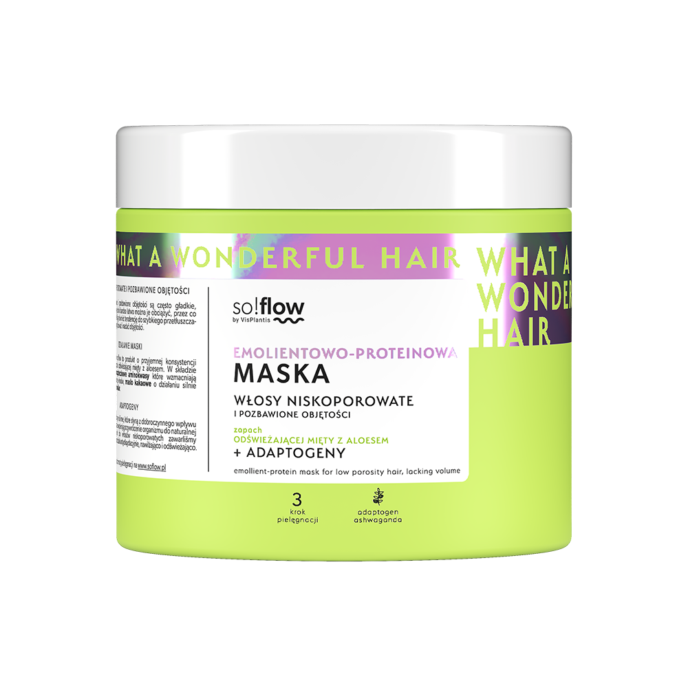 So!Flow Emolientowo - Proteinowa Maska do Włosów Niskoporowatych i Pozbawionych Objętości 400ml