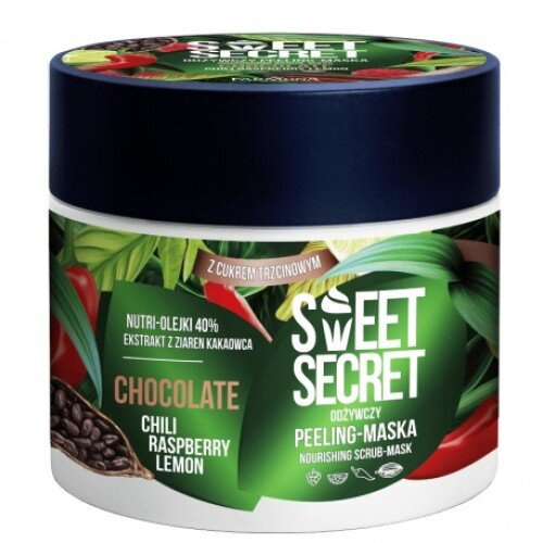 Sweet Secret Odżywczy Peeling - Maska do Ciała z Cukrem Trzcinowym Czekolada z Chili i Owocami 200g