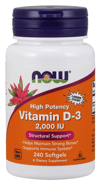 Now Foods Vitamin D-3 2000 IU 240 Kapsułek