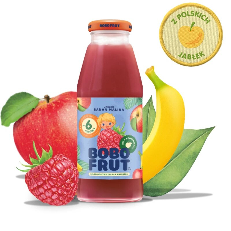 Bobo Frut Fruit Nectar Apple Banana Raspberry for Babies after 6 Months of Life 300ml