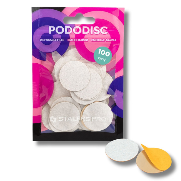 Staleks Pro Expert Disposable Pododisc Pedicure White Files  Size L Grit 100 50pcs