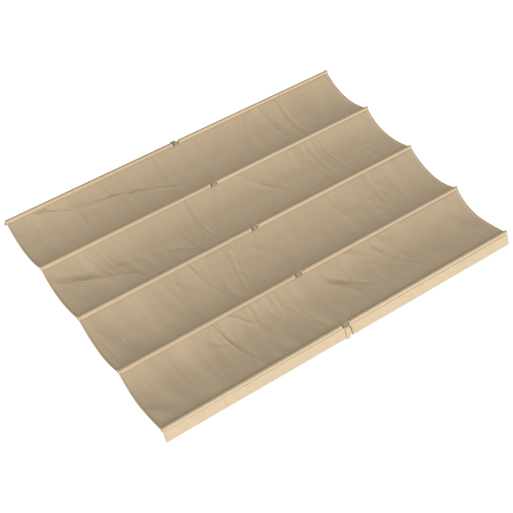 Outsunny Retractable Pergola Canopy Only, 3.92 x 3.5 m, UV30+ Replacement Canopy Cover for 4 x 3 m Pergola, Khaki