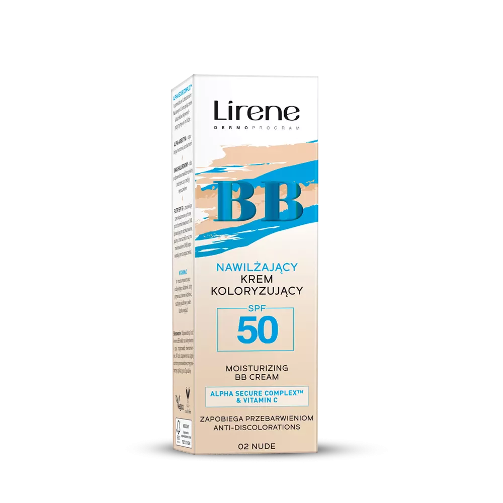 Lirene BB Nawilżający Krem Koloryzujący SPF50 Nr 02 Nude 30ml