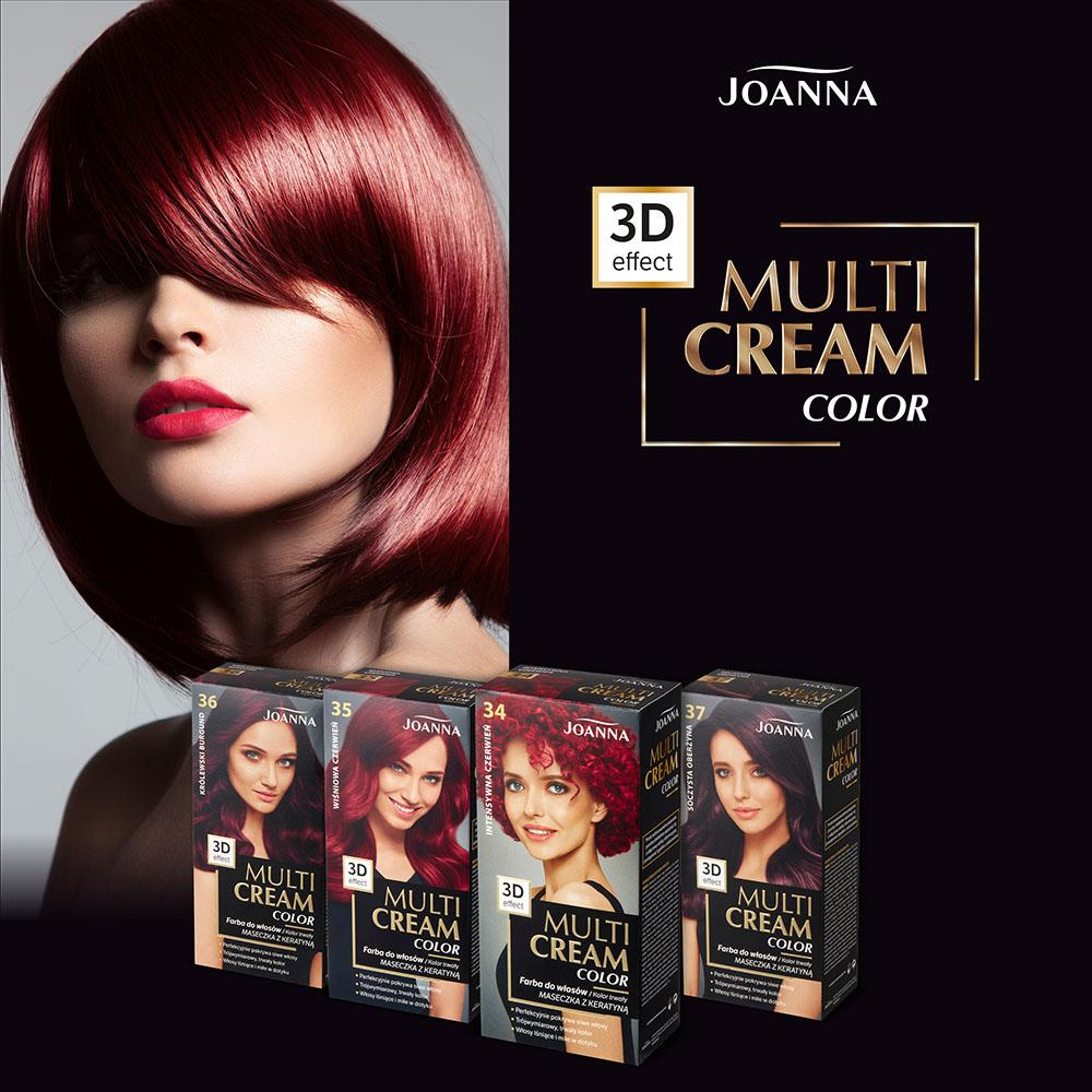 Joanna Multi Cream Color 3D Effect Hair Dye with Long-Lasting Effect No. 36 Royal Burgundy 1 Piece