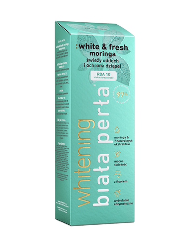 Biała Perła White & Fresh Moringa Ziołowa Pasta do Zębów Świeży Oddech i Ochrona Dziąseł 75ml