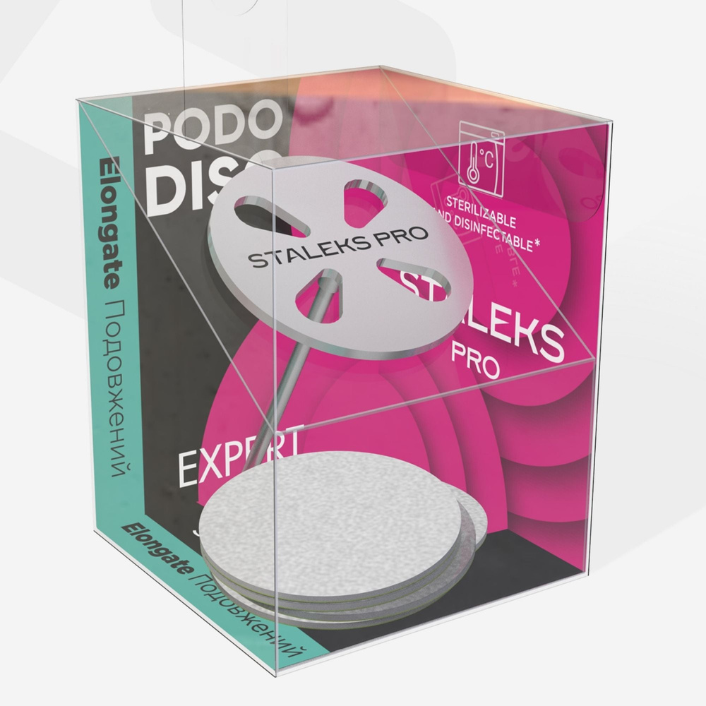 Staleks Pro Expert Pododisc Elongated Pedicure Disc With 5x Disposable Files 180 Grit Size L 25mm SET