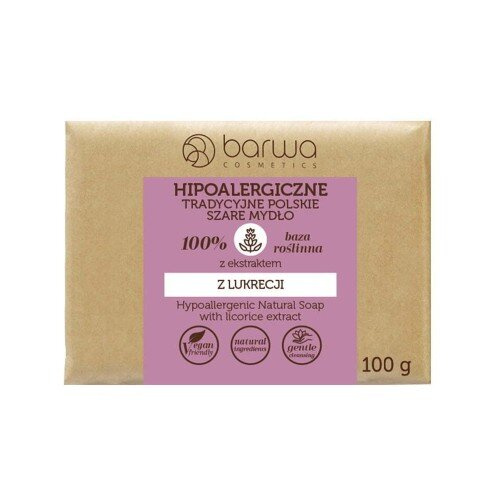 Barwa Hypoallergenic Traditional Polish Gray Soap with Licorice Extract 100g