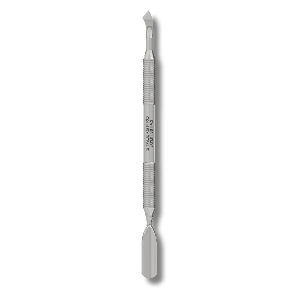 Staleks Pro Expert 30 Type 4.2 Manicure Pusher With Rounded Wide Pusher And Bent Blade 142mm
