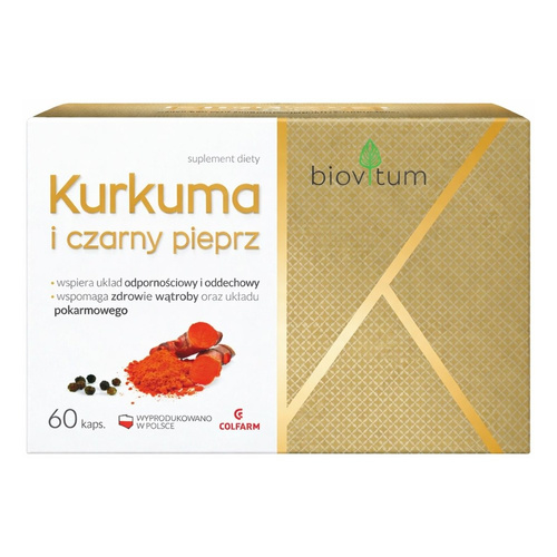 Biovitum, Kurkuma i czarny pieprz, 60 kapsułek