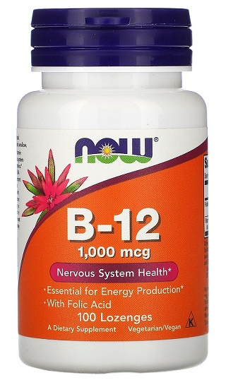 Now Foods Vitamin B-12 1000mcg Supports Cardiovascular System 100 Lozenges