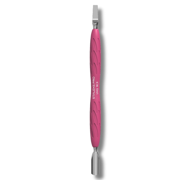 Staleks Pro UNIQ 10 Type 5 Gummy Double‑Ended Cuticle Pusher With Silicone Handle 1pc