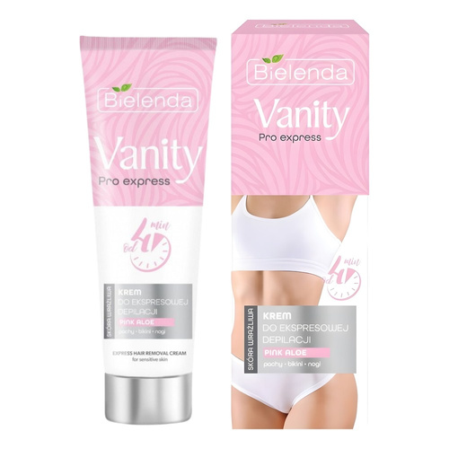Bielenda Vanity Pro Express Cream for Express Depilation Bikini Armpits Legs with Pink Aloe Sensitive Skin 75ml