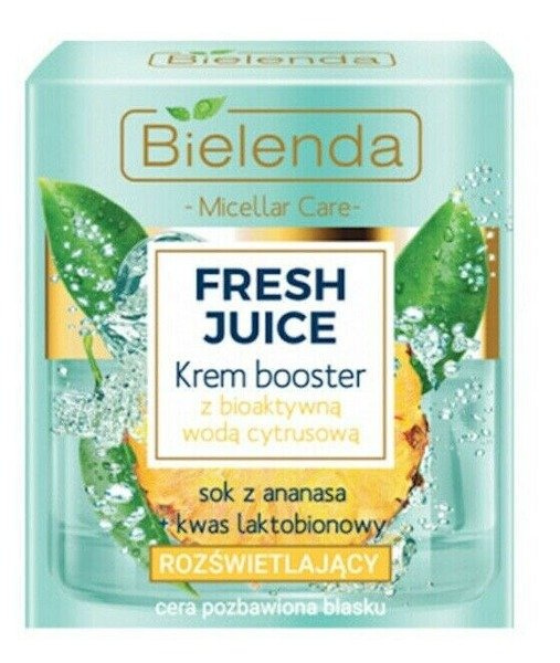 Bielenda Fresh Juice Rozświetlający Krem Booster z Wodą Cytrusową Ananas 50 ml