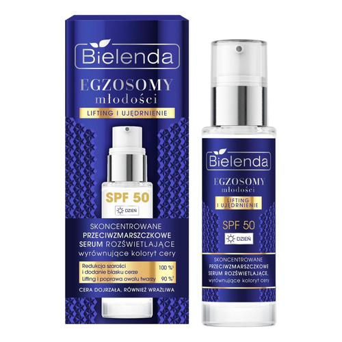 Bielenda Exosomes of Youth Concentrated Anti-Wrinkle Brightening Serum Evening Out Skin Tone SPF50 for Day 30ml