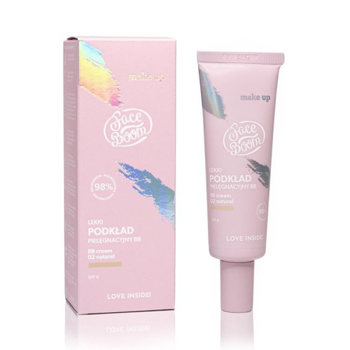 Face Boom Make Up Light BB Foundation with SPF 6 for All Skin Types 02 Natural 30g