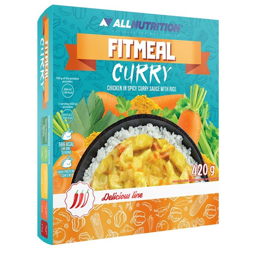 Allnutrition Delicious Line Fitmeal Curry Chicken in Curry Sauce with Rice and Vegetables 420g