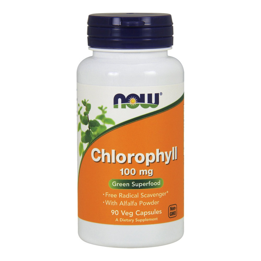 NOW Foods Chlorofil 100mg Neutralizator Wolnych Rodników 90 Kapsułek
