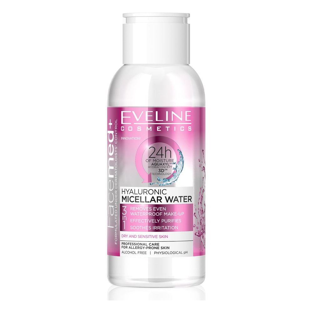 Eveline Facemed + Hialuronowy Płyn Micelarny 3w1 Cera Wrażliwa I Sucha 100ml