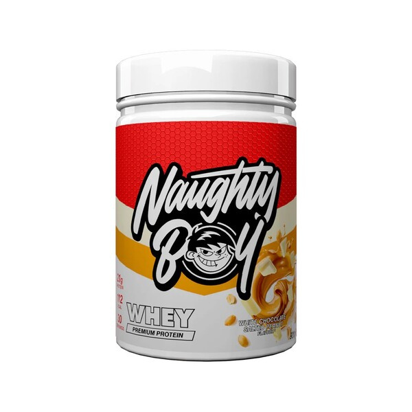 Naughty Boy Advanced Whey Biała Czekolada i Solony Orzech Odżywka Białkowa na Wzrost Mięśni 900g
