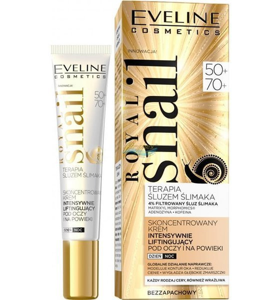 EVELINE ROYAL Snail - Skoncentrowany Krem Intensywnie Liftingujący Pod Oczy I Na Powieki, 50 + , 70 + , 20ml