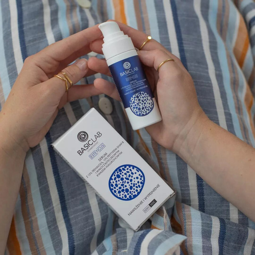 BasicLab Serum z Trehalozą 15% i 10% Peptydem Nawilżenie i Wypełnienie na Dzień i na Noc 30ml