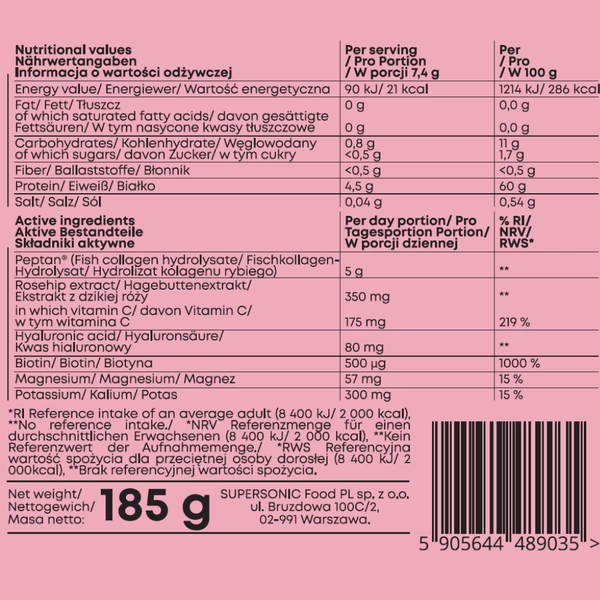 Supersonic Collagen Beauty Drink Currant-Mint Flavor 180g