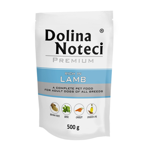 Dolina Noteci Premium Mokra Karma z Jagnięciną dla Dorosłych Psów Wszystkich Ras 500g