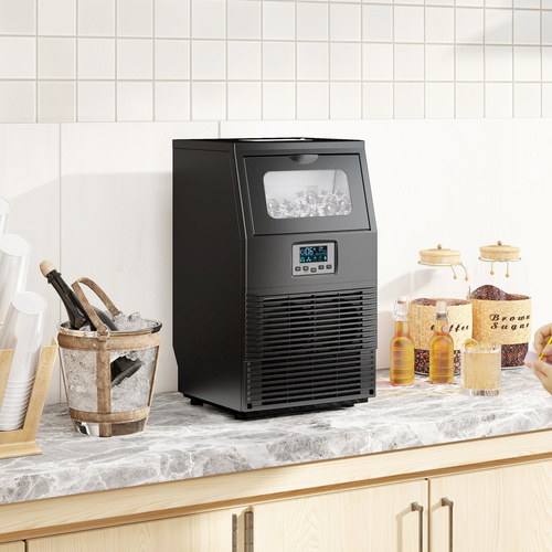 HOMCOM Commercial Ice Maker with 4kg Ice Storage - Black