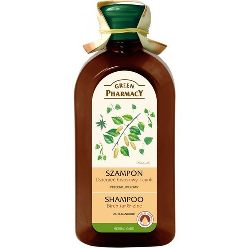 Green Pharmacy Szampon Przeciwłupieżowy Dziegieć Brzozowy Cynk 350ml